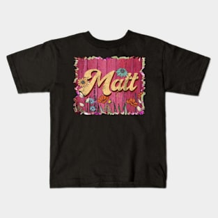 Classic Matt Personalized Flowers Proud Name Kids T-Shirt